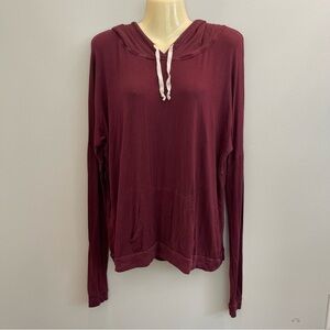Brandy Melville Layla Hoodie Women's One size Burgundy Hoodie Top